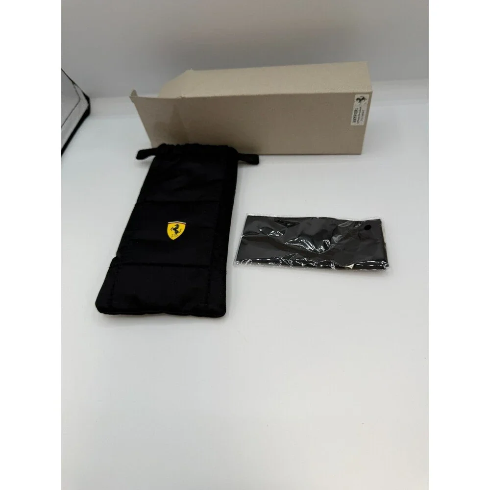 Ferrari Scuderia Eyeglasses Sunglasses Pouch Box & Cloth Authentic Black Set